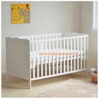 Baby cot wooden bed white